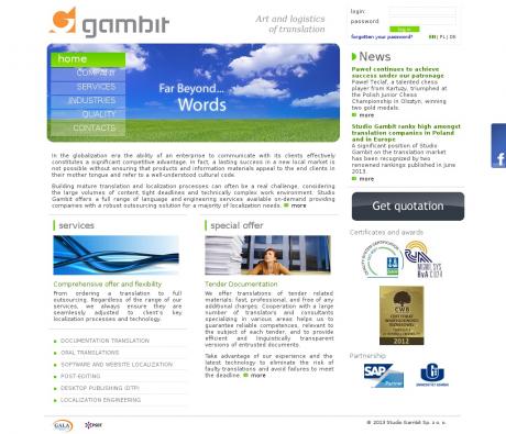 Studio Gambit. Tłumaczenia specjalistyczne, lokalizacja oprogramowania, tłumaczenie stron internetowych