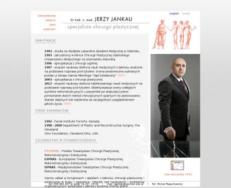 Jankau Jerzy, dr nauk med. Specjalista chirurgii plastycznej. Gabinet
