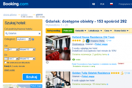 Booking.com. Hotele i pensjonaty w Gdańsku